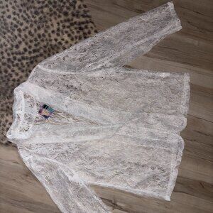 Vintage White Lace Blazer XL